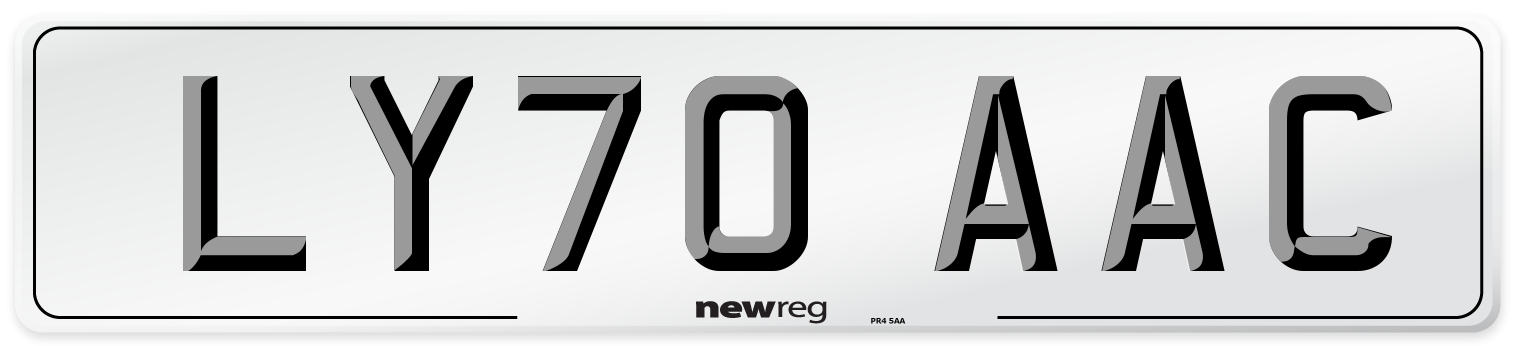 LY70 AAC Number Plate from New Reg